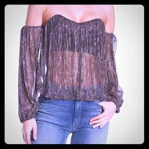 4si3nna gold shimmer top size s